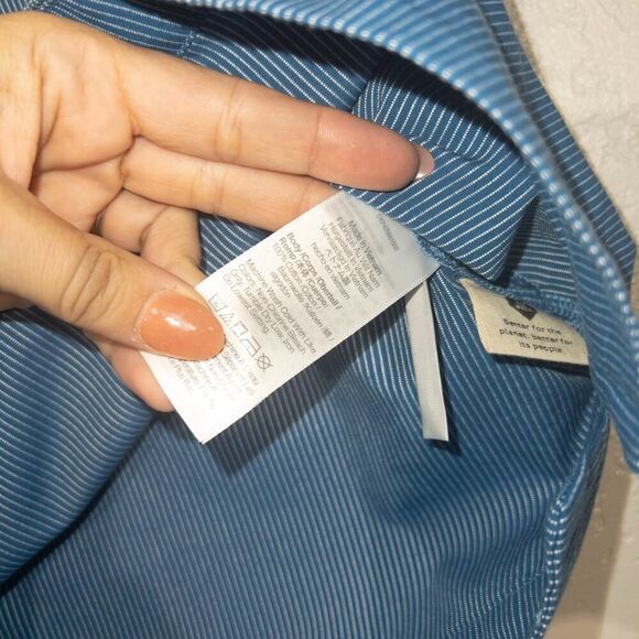 NWT Madewell Blue Pinstripe Square-Neck Top Size Small - Picture 6 of 8